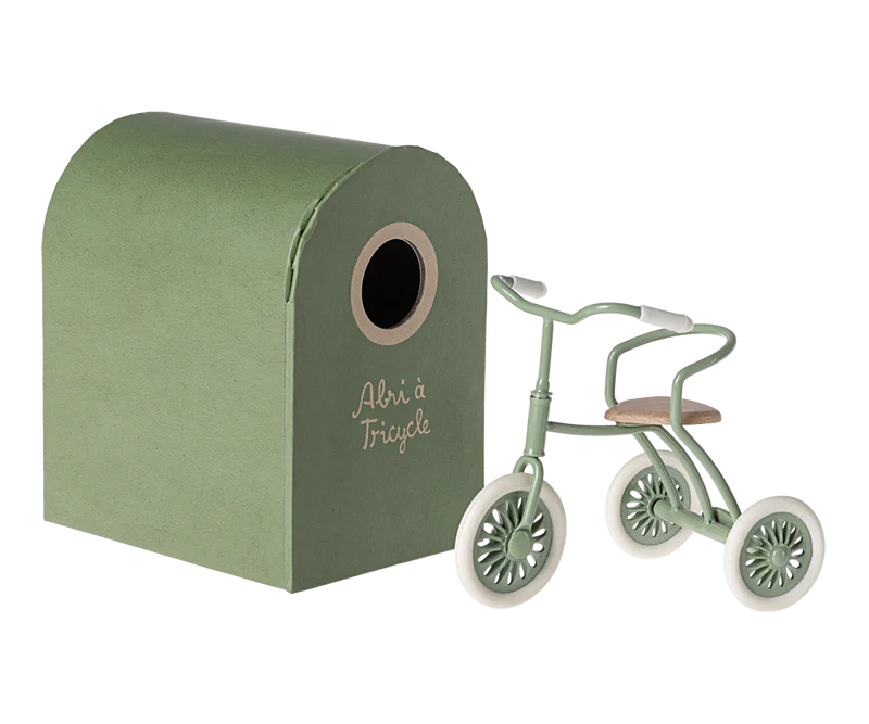 Maileg Abri a Tricycle, Mouse - Green