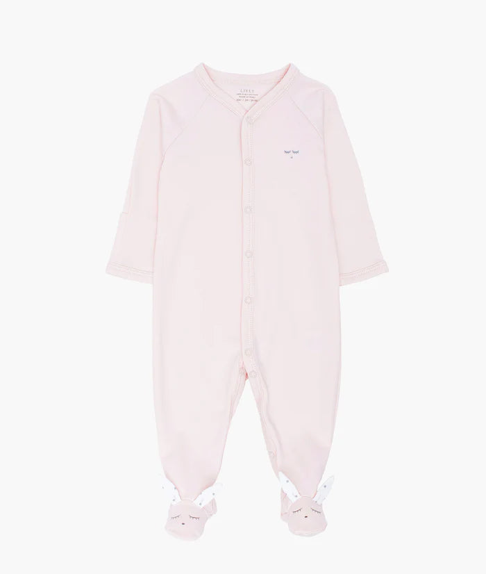 Livly Bunny Simplicity Footie - Pink