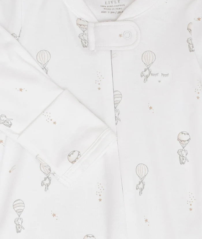 Livly Flying Elephants Zipper Footie