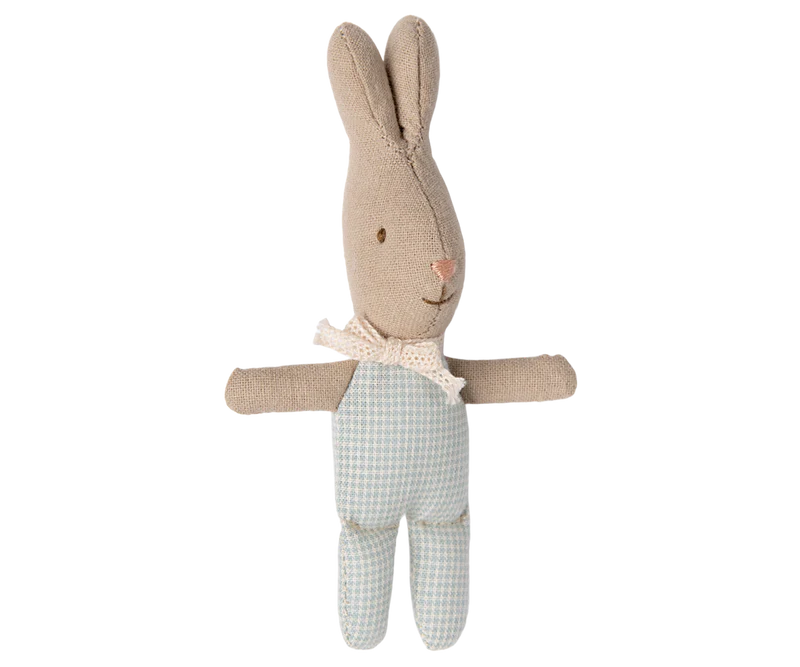 Maileg Rabbit - My - Light Blue Check
