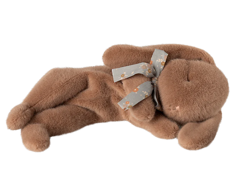 Maileg Sleeping Bunny Plush, Small - Dark Brown
