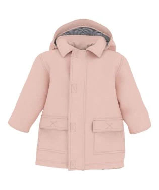Petit Bateau Baby Hooded Rain Coat - Light Pink