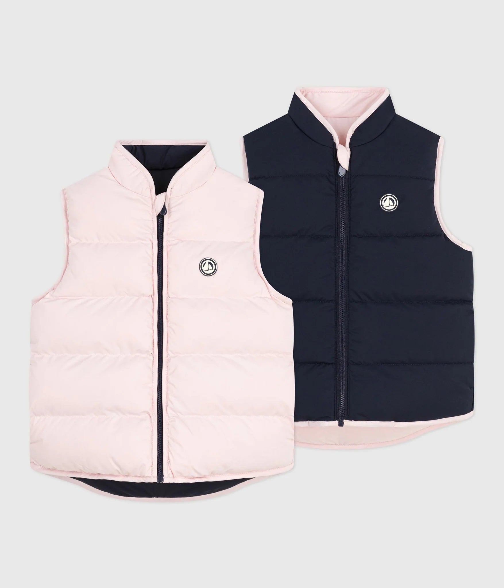 Petit Bateau Kid Reversible Vest - Pink/Navy