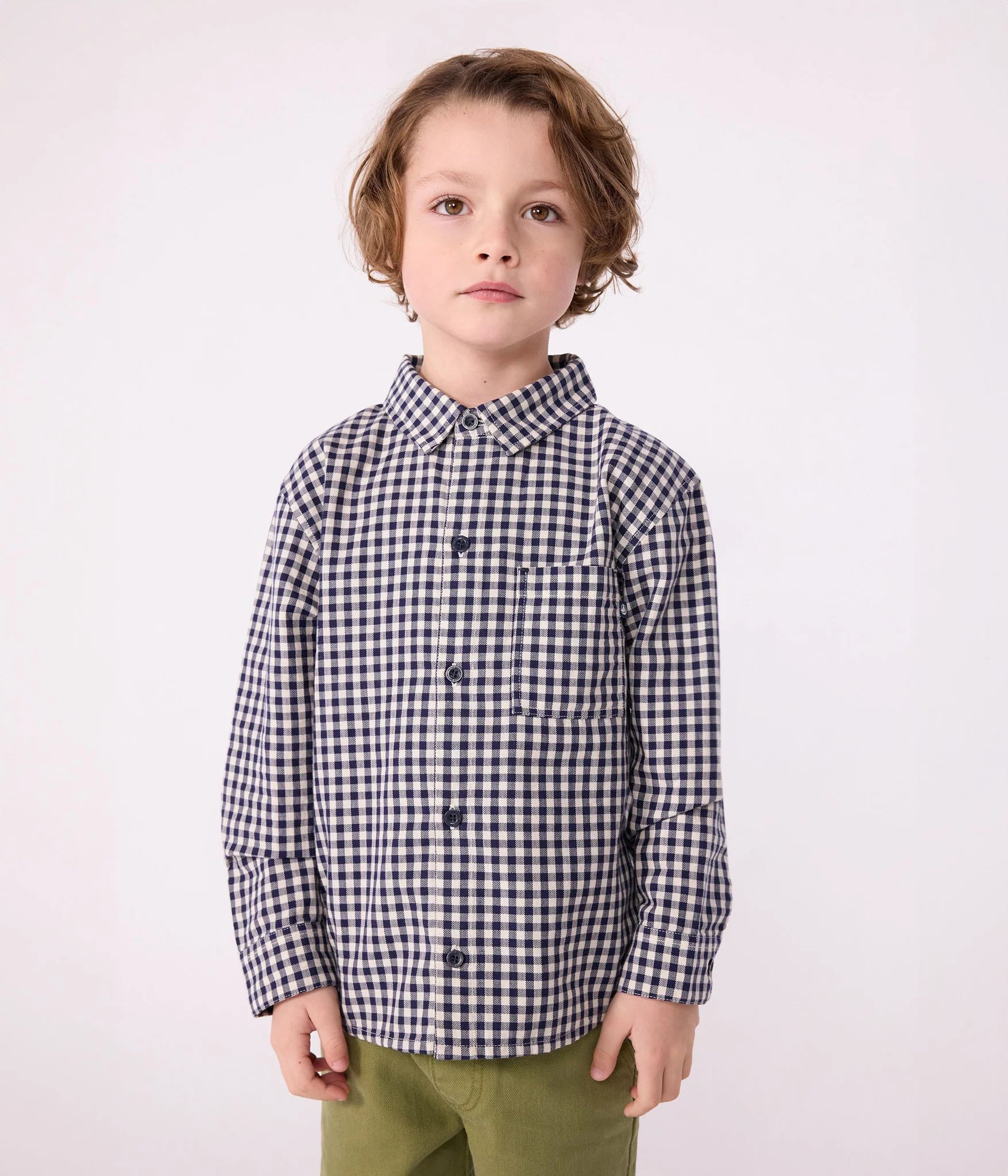 Petit Bateau Boy Long Sleeve Check Shirt