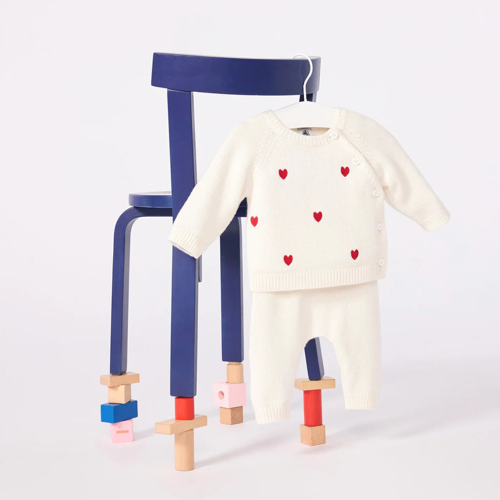 Petit Bateau Infant Knit Set - Hearts
