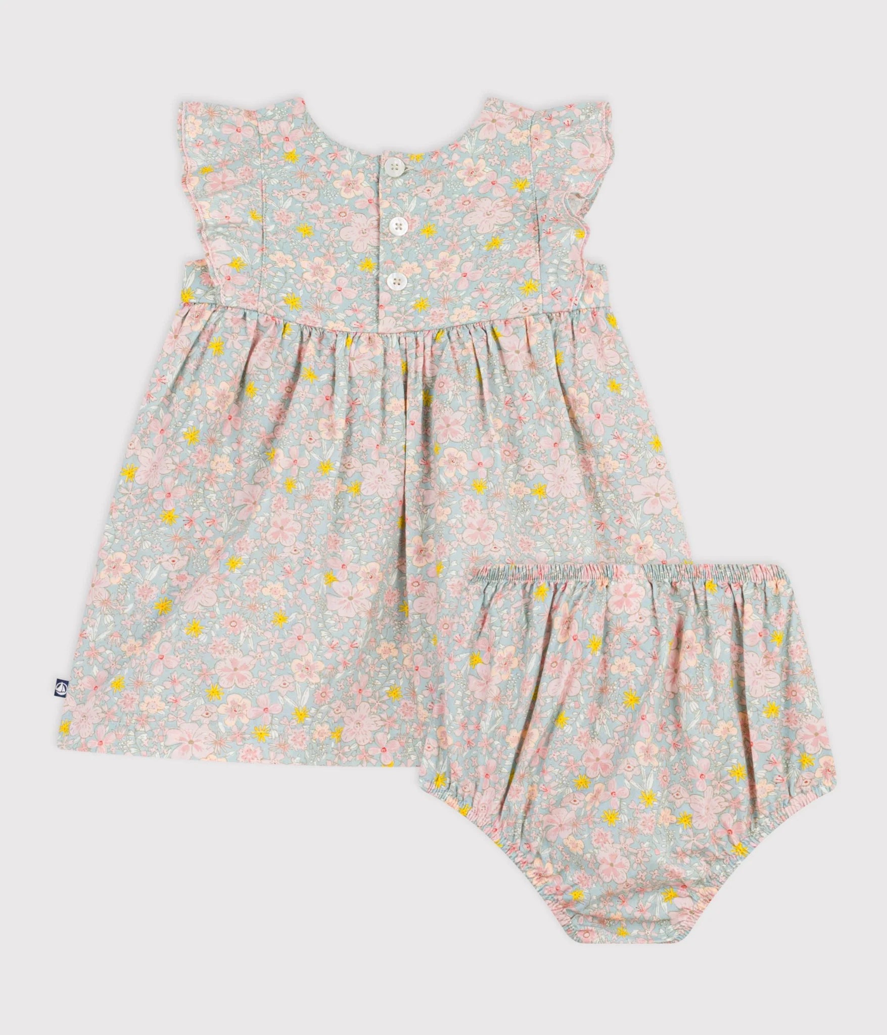 Petit Bateau Multicolor Floral Dress with Bloomers