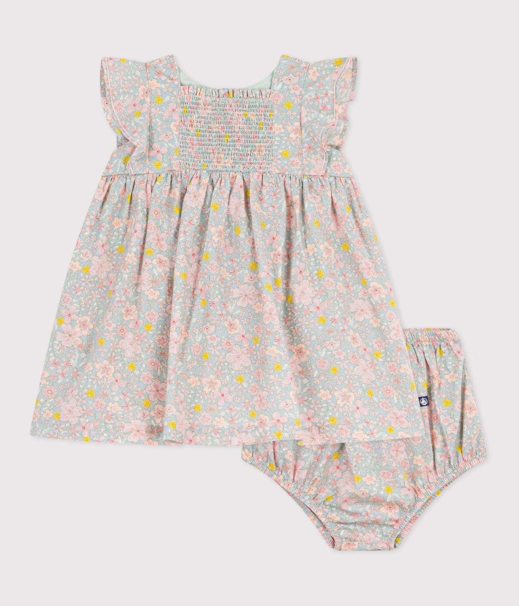Petit Bateau Multicolor Floral Dress with Bloomers