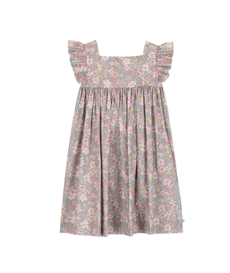 Petit Bateau Girls Sleeveless Floral Dress