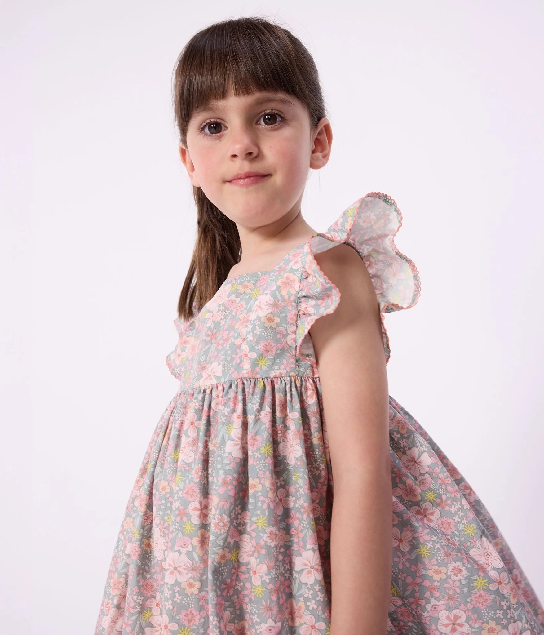 Petit Bateau Girls Sleeveless Floral Dress