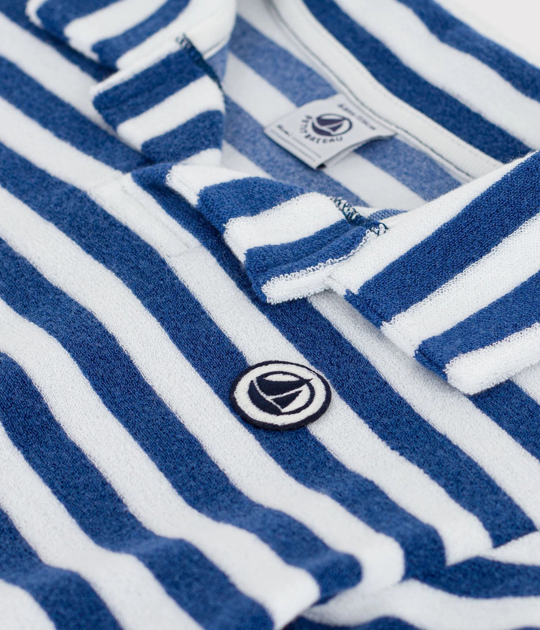 Petit Bateau Short Sleeve Terry Stripe Polo