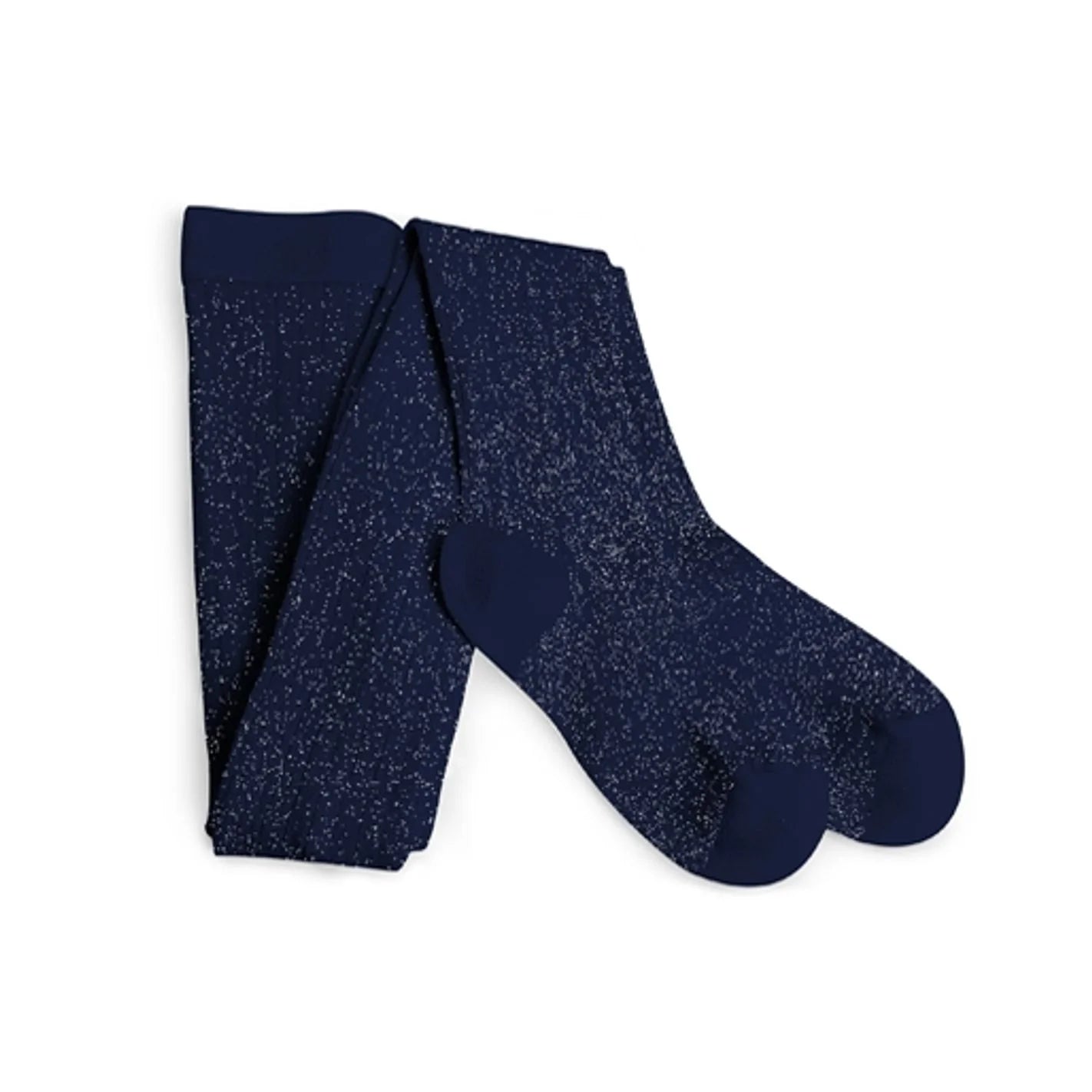 Collegien Amelie Glitter Ribbed Tights - Nuit Etoilee (Navy)