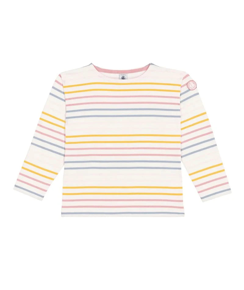 Petit Bateau Girl Long Sleeve Multi Stripe Mariniere Top
