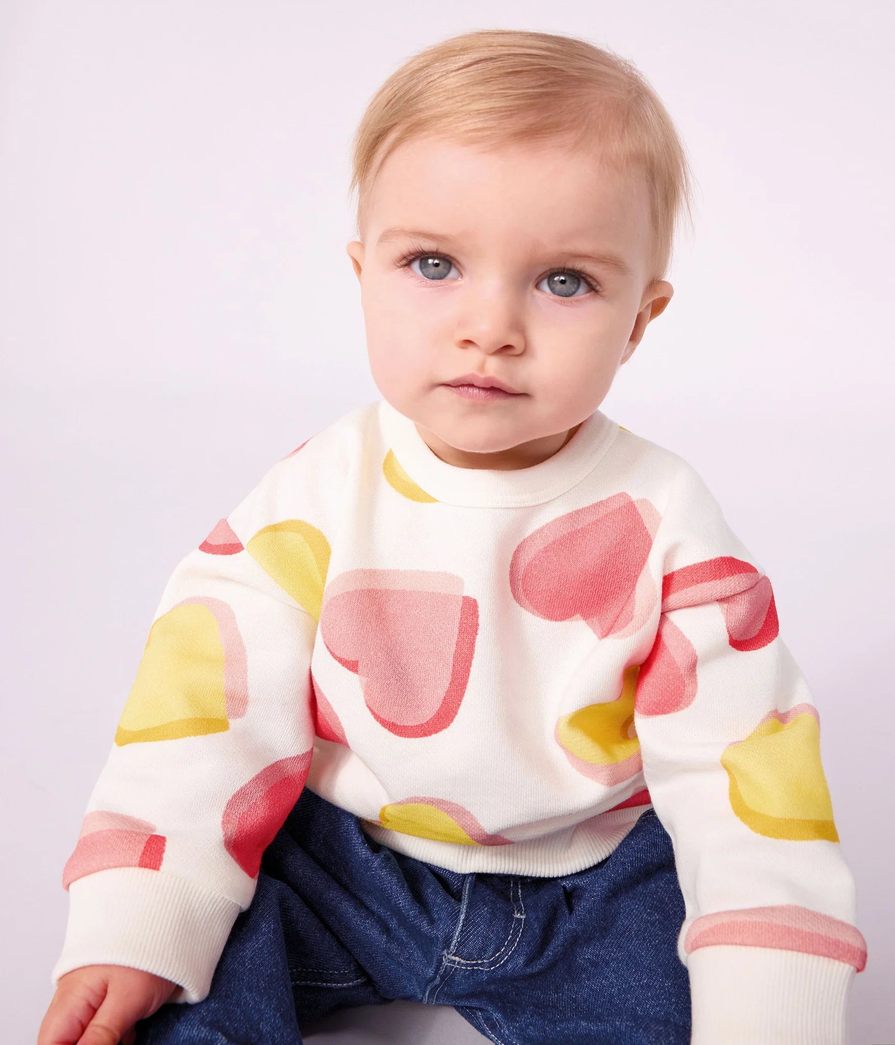Petit Bateau Baby Printed Sweatshirt - Hearts