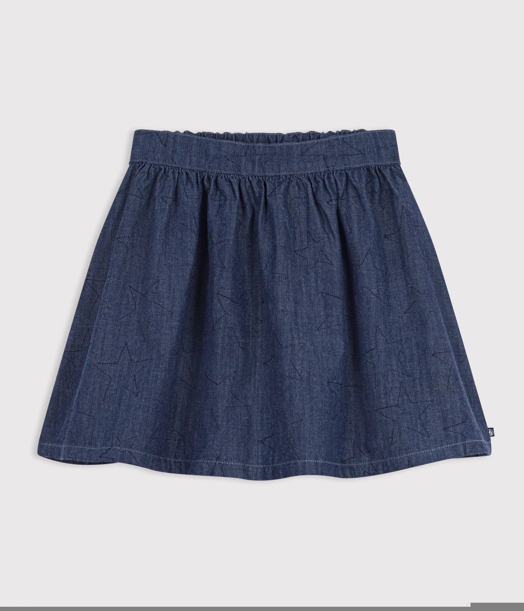 Petit Bateau Girl's Embroidered Denim Skirt