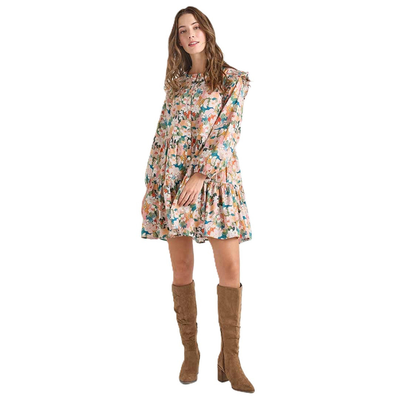 Pink Chicken Women's Kalani Dress - Watercolor Floral