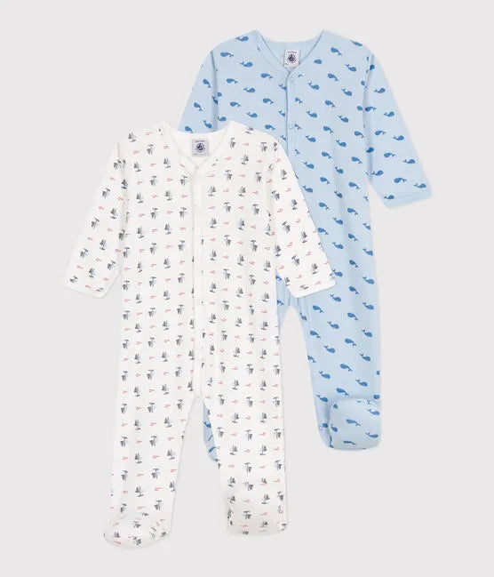 Petit Bateau Two Pack - Boat + Whale Footies