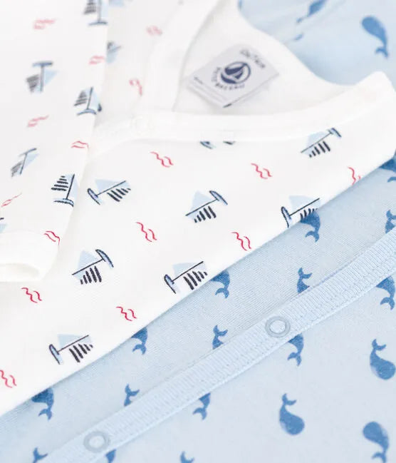 Petit Bateau Two Pack - Boat + Whale Footies