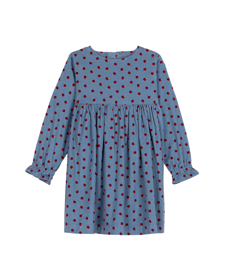 Petit Bateau Long Sleeve Apple Print Dress