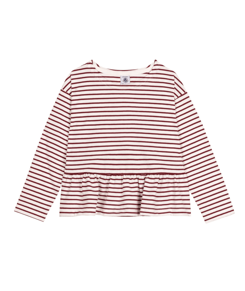 Petit Bateau Girl Long Sleeve Stripe Top