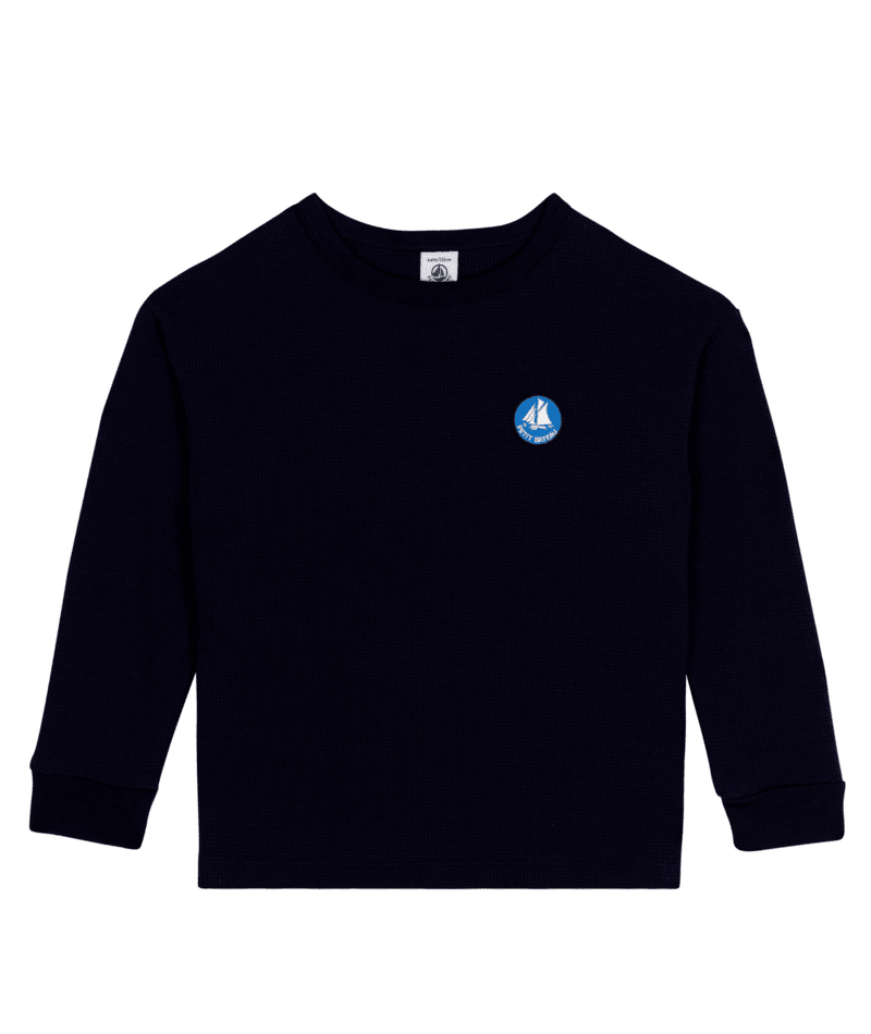 Petit Bateau Boy Long Sleeve Waffle Tee