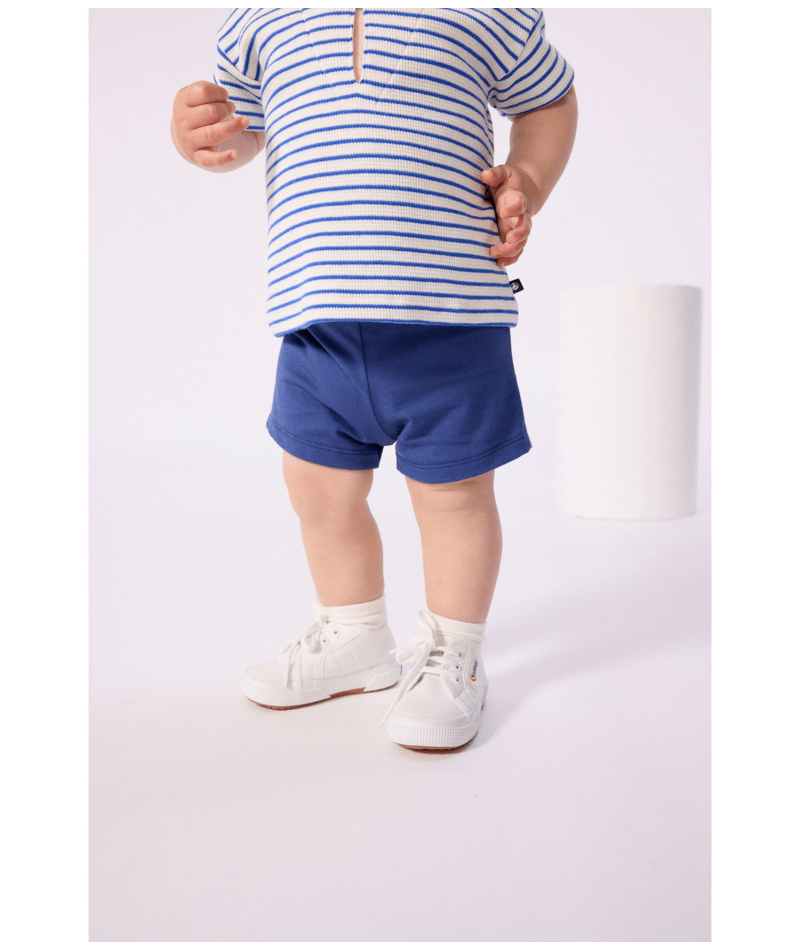 Petit Bateau Baby Boy Two Piece Set - Stripe Sailor Tee and Shorts