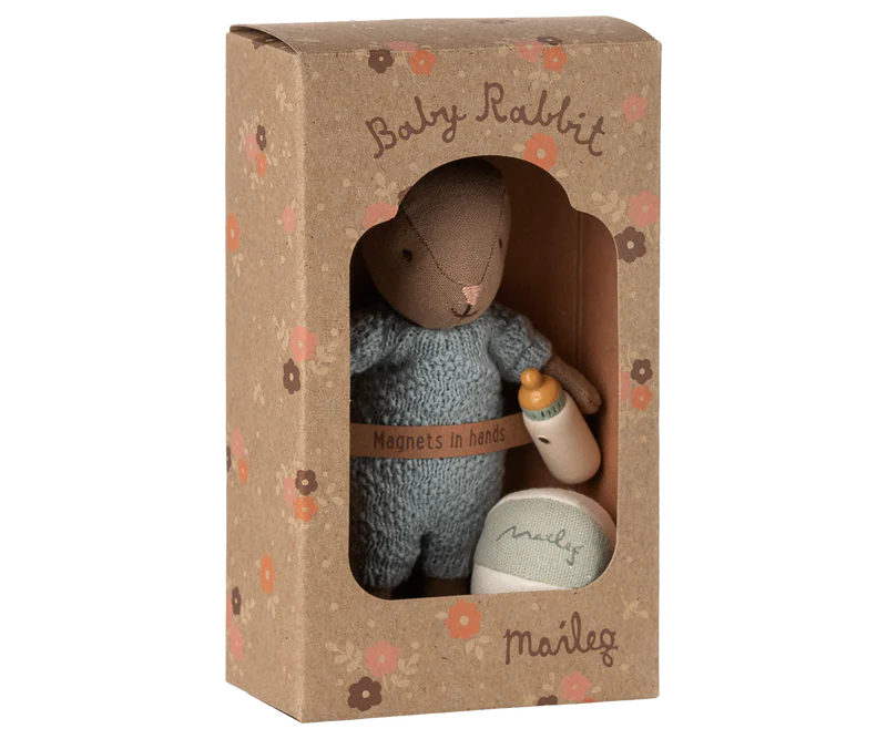 Maileg Rabbit Set, Micro - Brown - Blue