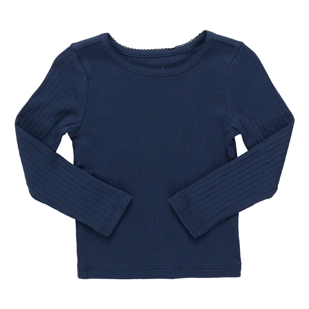 Coop Kids Seesaw Long Sleeve Rib T-Shirt - Navy