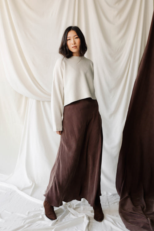 Natalie Busby Cropped Crew Sweater - Ivory