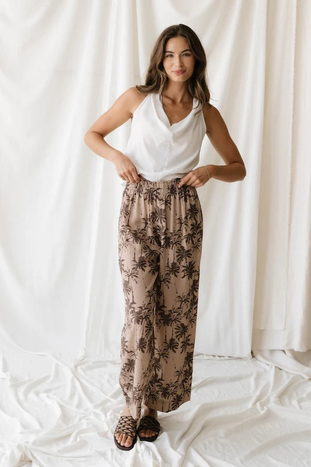 Natalie Busby Wherever Cropped Pant - Palm Print