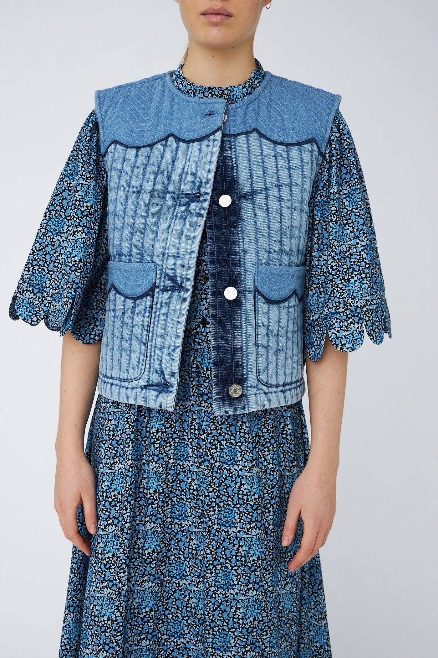 Stella Nova Denim Quilted Vest