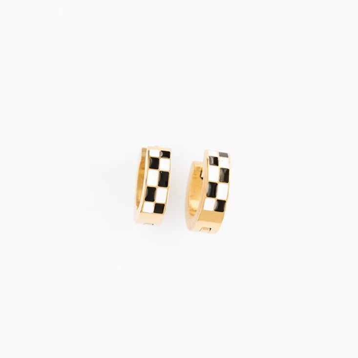 Pip Pop Checkered Huggie Earrings