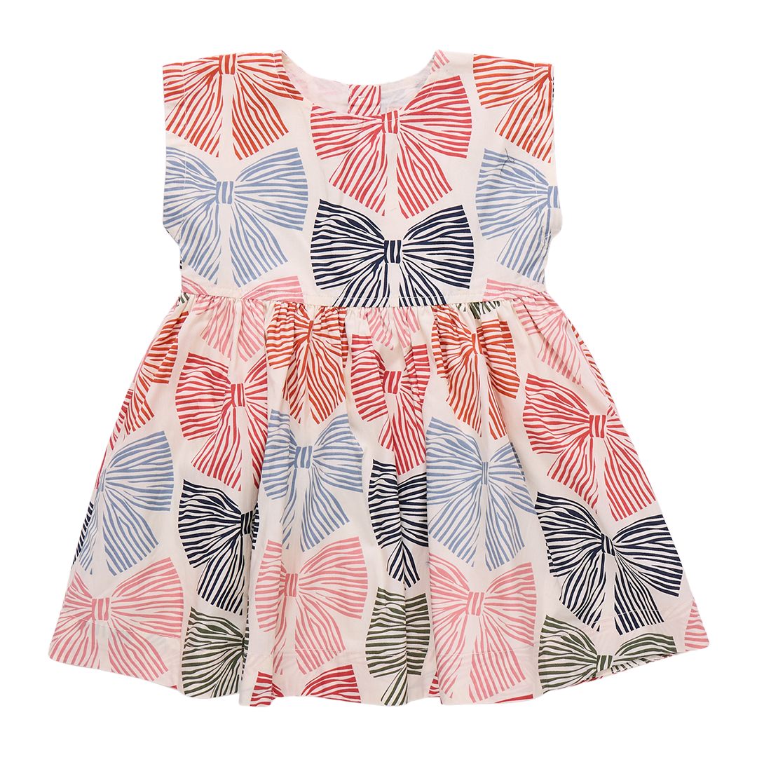 Pink Chicken Girls Adeline Dress - Multi Striped Bows