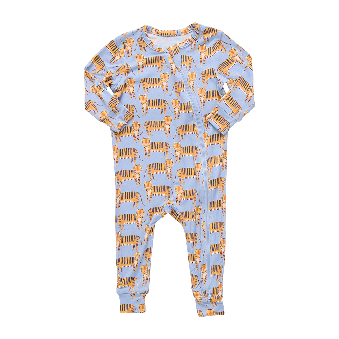 Pink Chicken Baby Bamboo Romper - Tigers