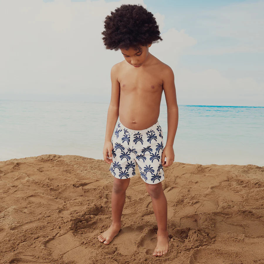 Miles the Label Swim Trunk - Palm Trees on Beige