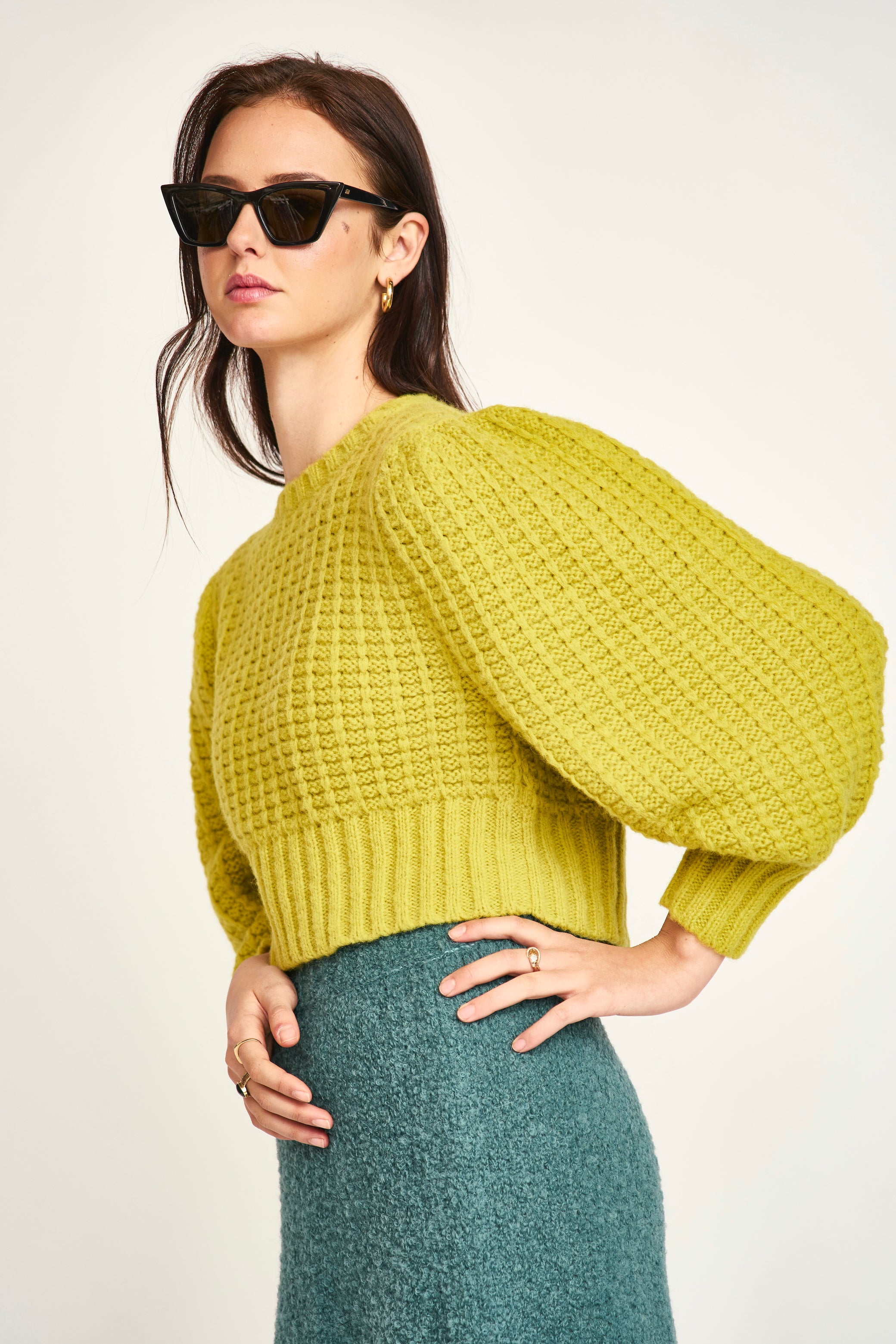 MIRTH Valmorel Puff Sleeve Pullover - Citronelle