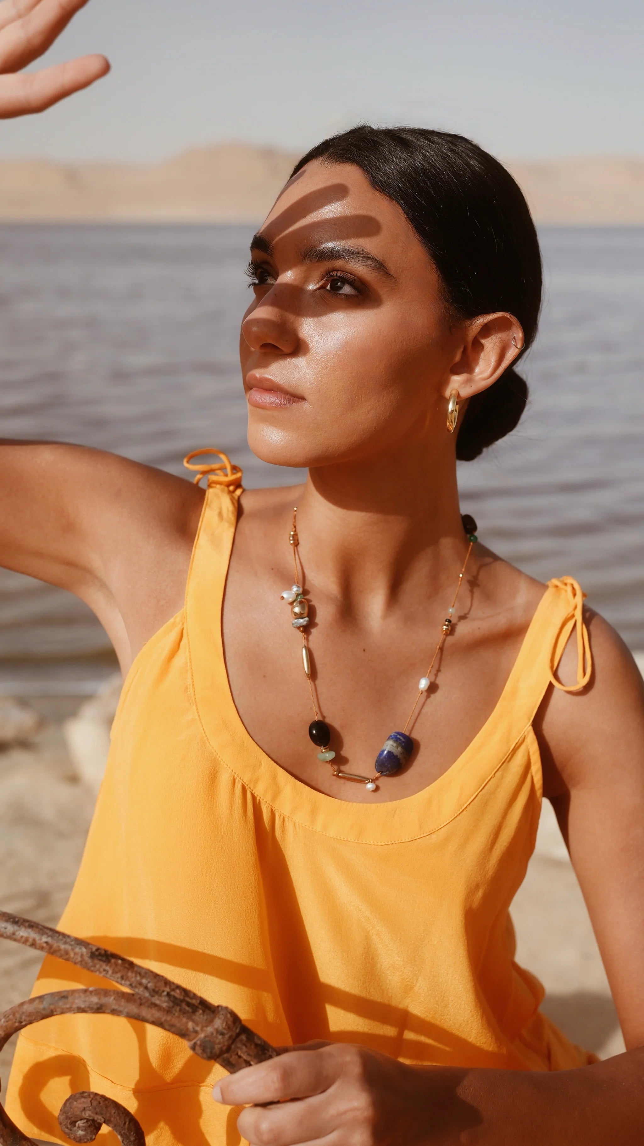 MIRTH Siena Silk Tank - Marigold