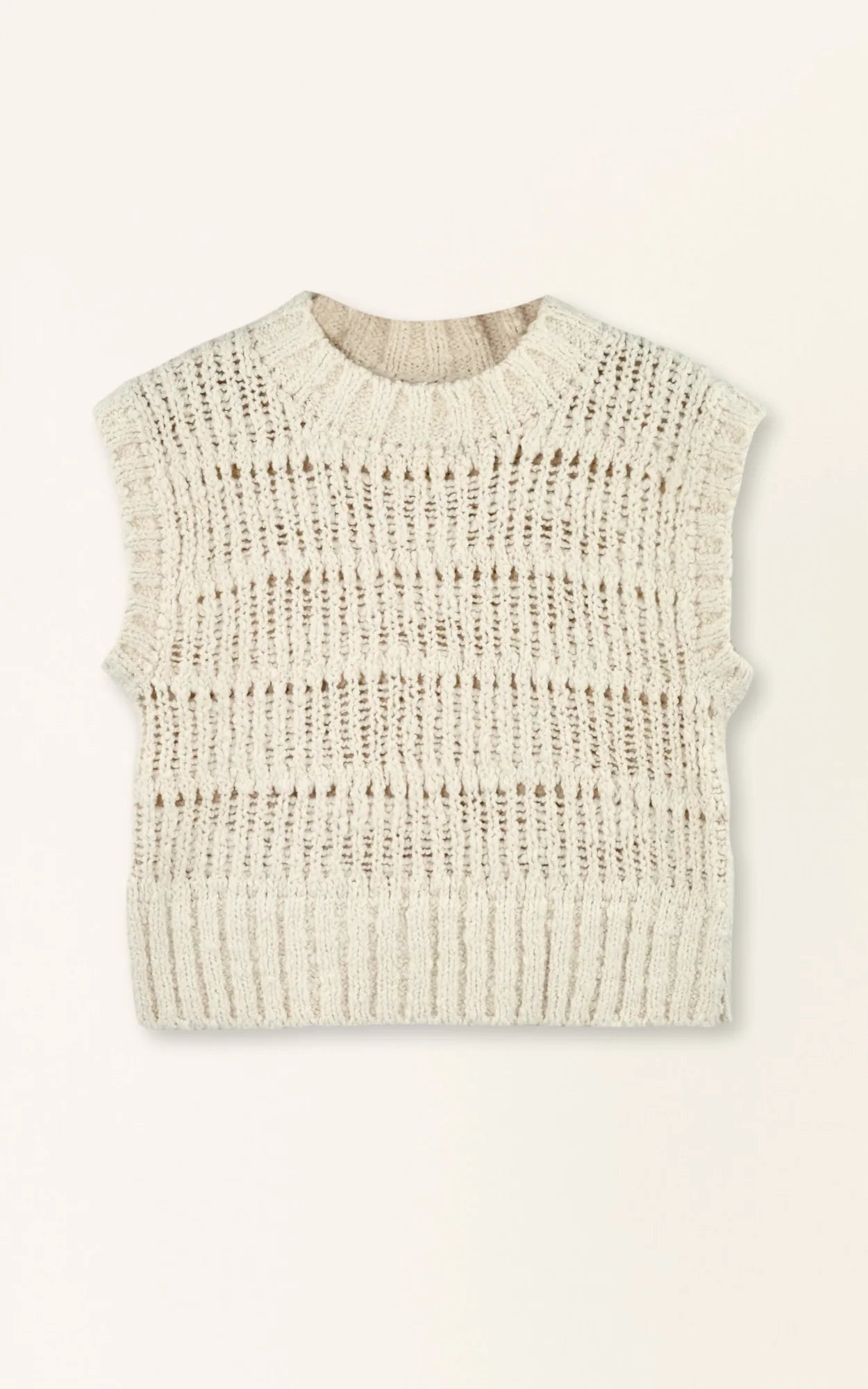 MIRTH Marin Ladderstitch Vest - Cream