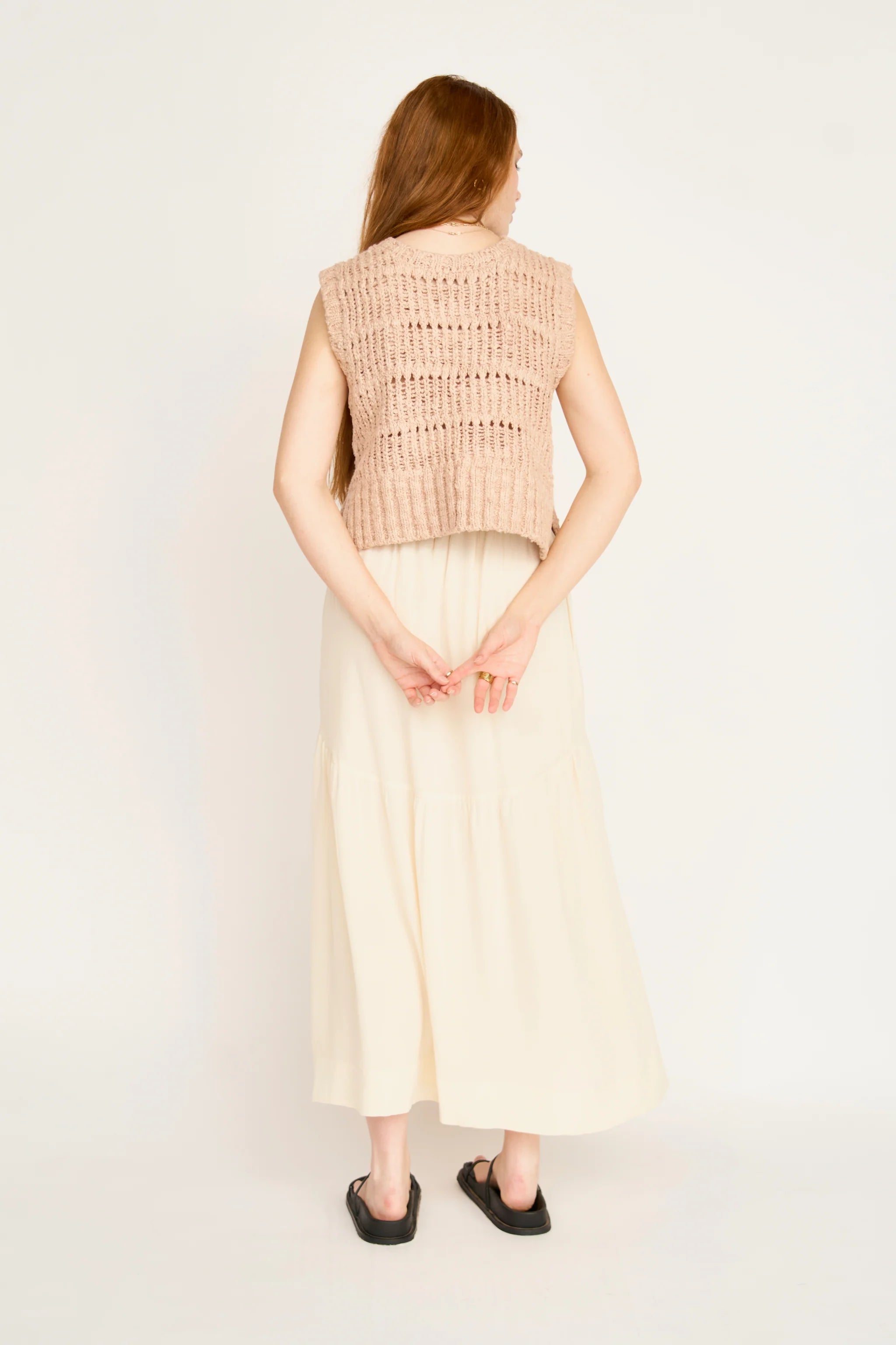 MIRTH Marin Ladderstitch Vest - Washed Terracota