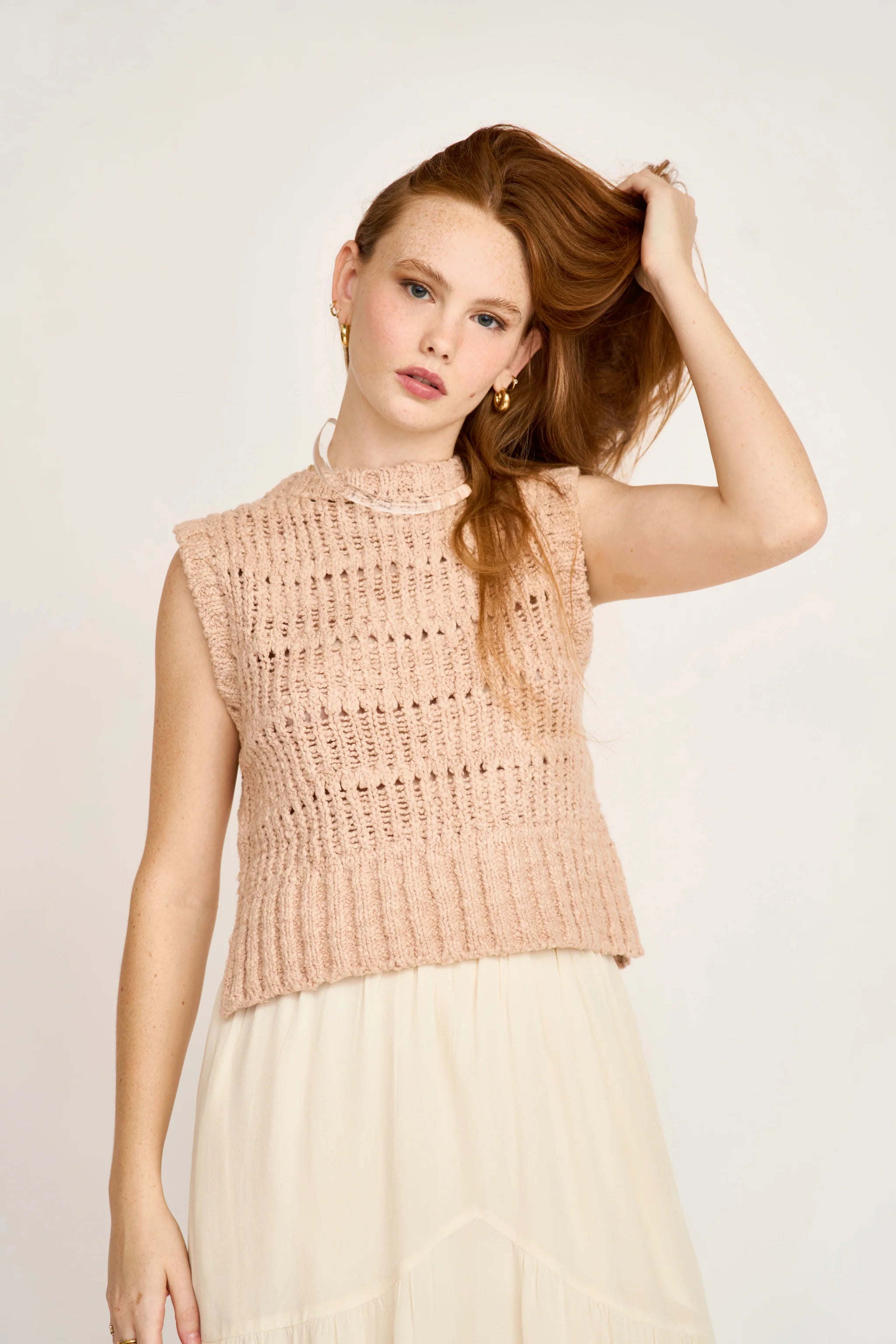 MIRTH Marin Ladderstitch Vest - Washed Terracota