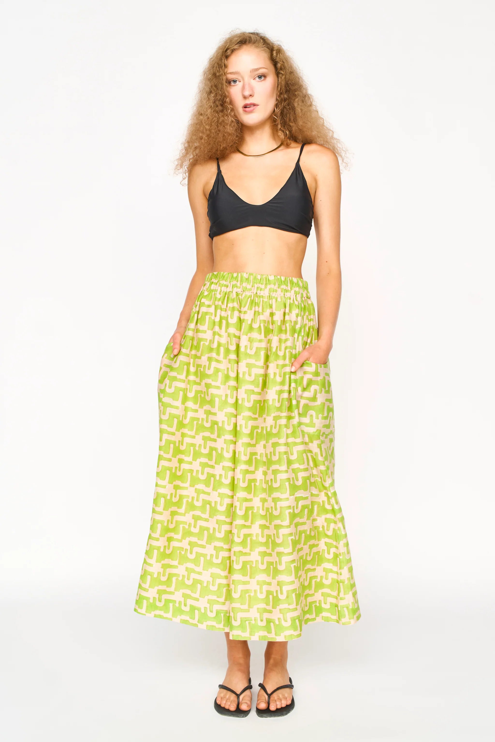 MIRTH Verona Skirt - Lime Popova
