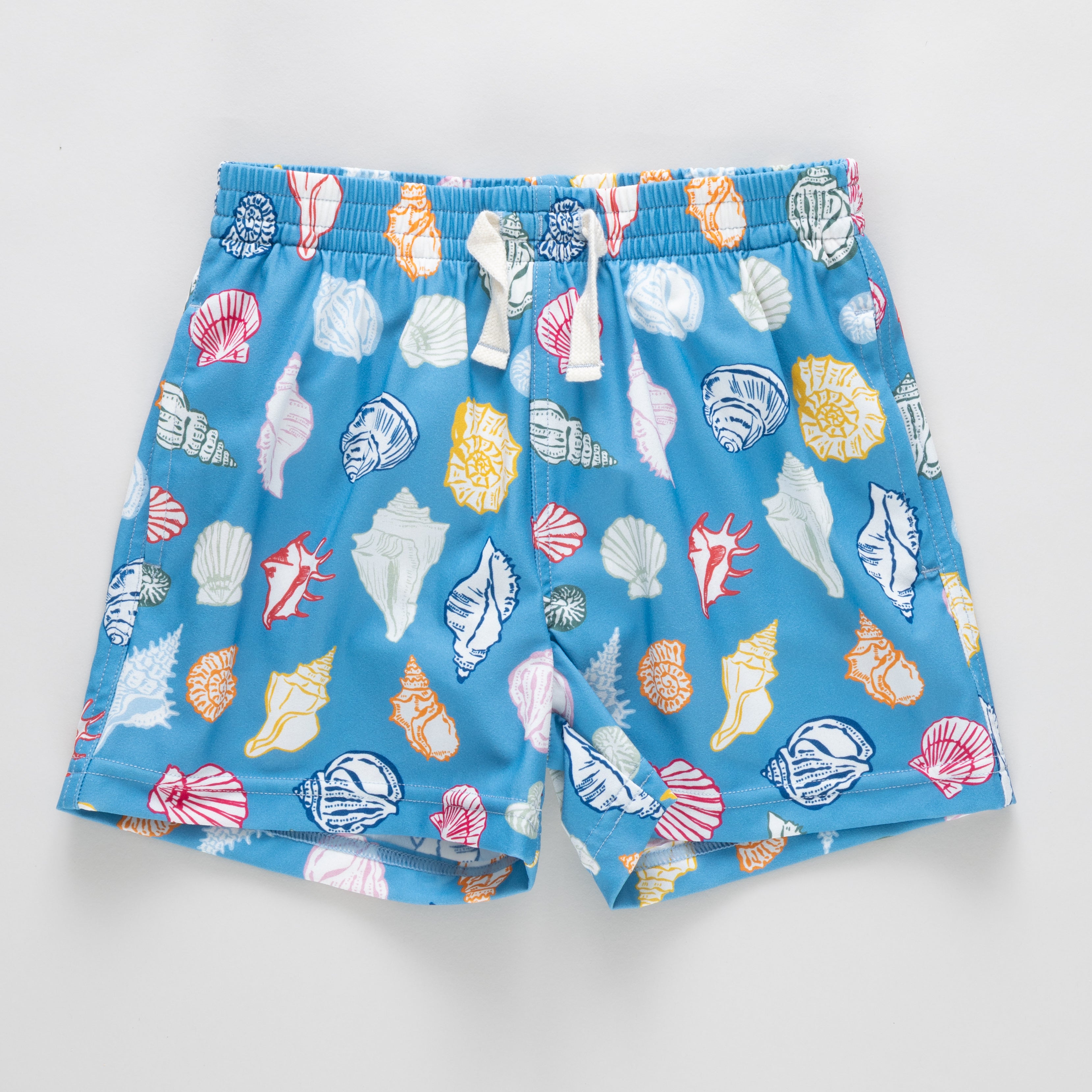Pink Chicken Boys Swim Trunk - Blue Seashells