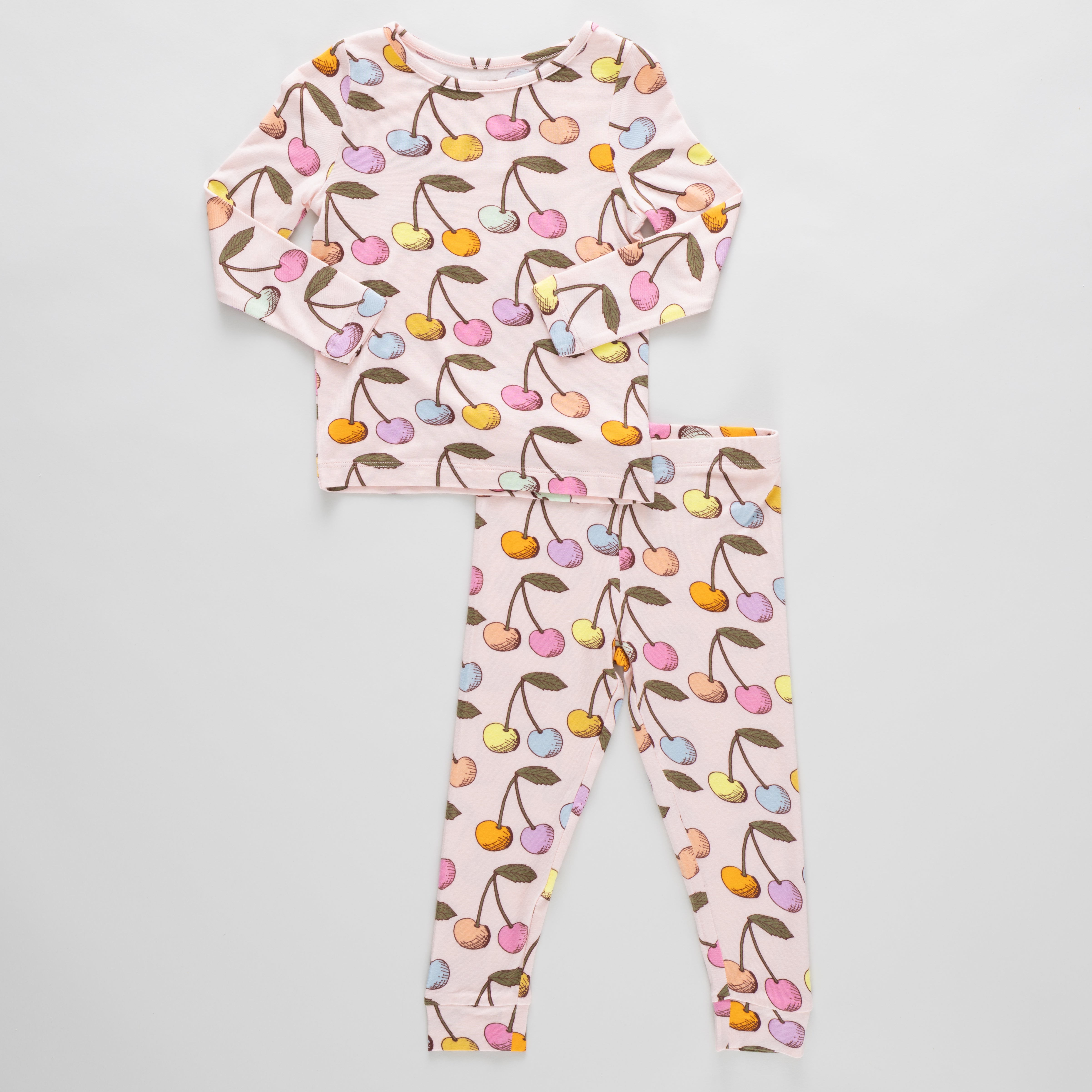 Pink Chicken Kids Bamboo PJ Set - Cloud Pink Cherry