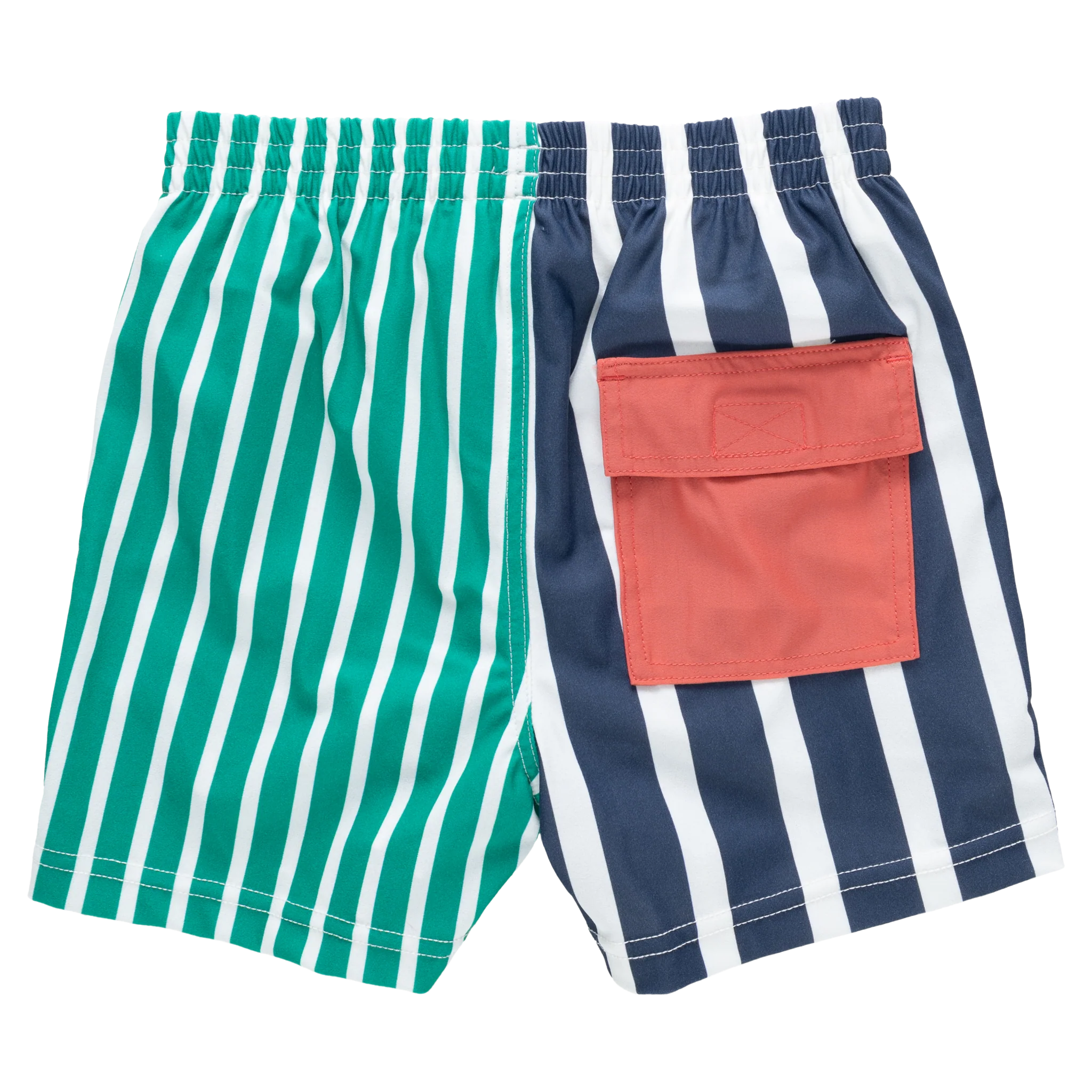 Pink Chicken Boys Swim Trunk - Multi Stripe