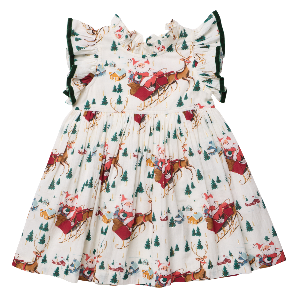 Pink Chicken Girls Jennifer Dress - Santa Sleigh