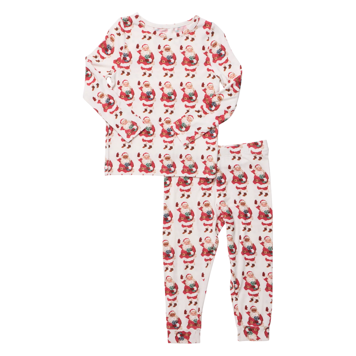 Pink Chicken Kids Bamboo Pajama Set - Vintage Santas