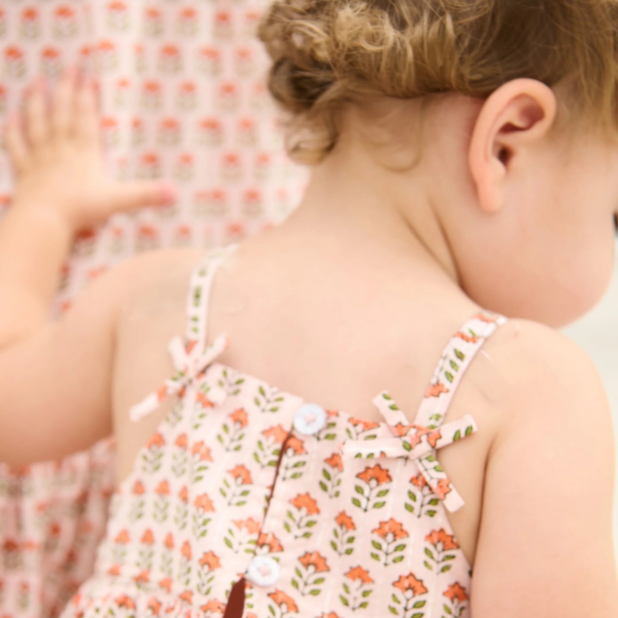 Pink Chicken Baby Girls Tia Dress Set - Pink Prairie Block Print