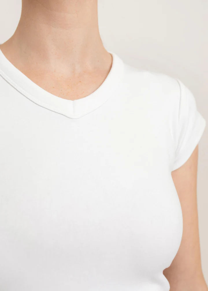 Paper Label Suzy High V-Neck - Bright White