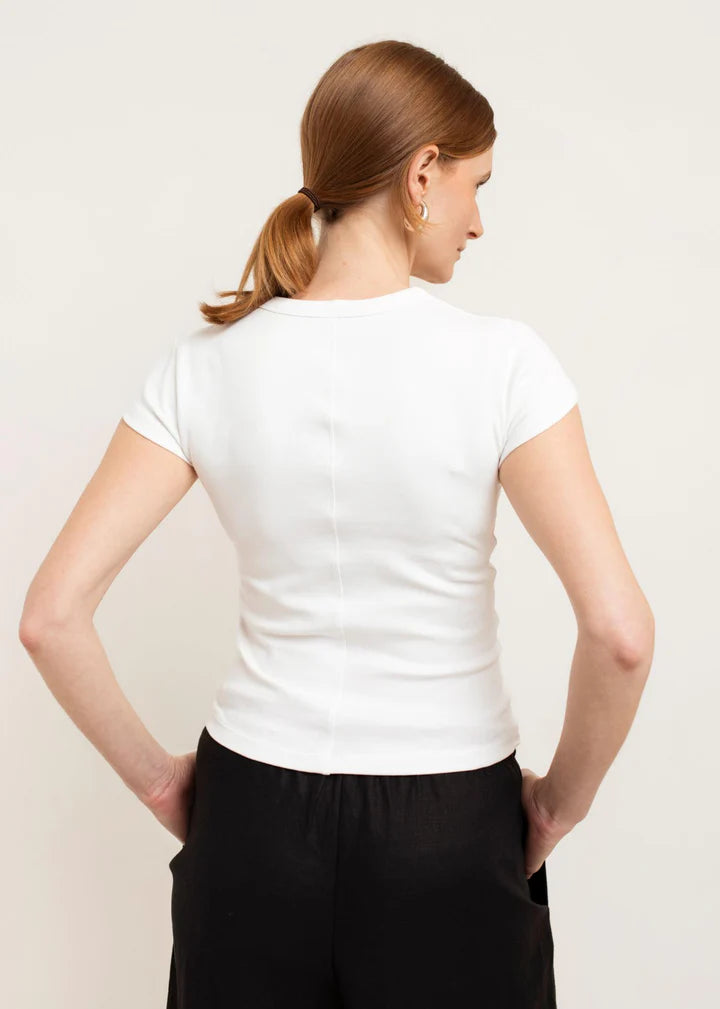 Paper Label Suzy High V-Neck - Bright White