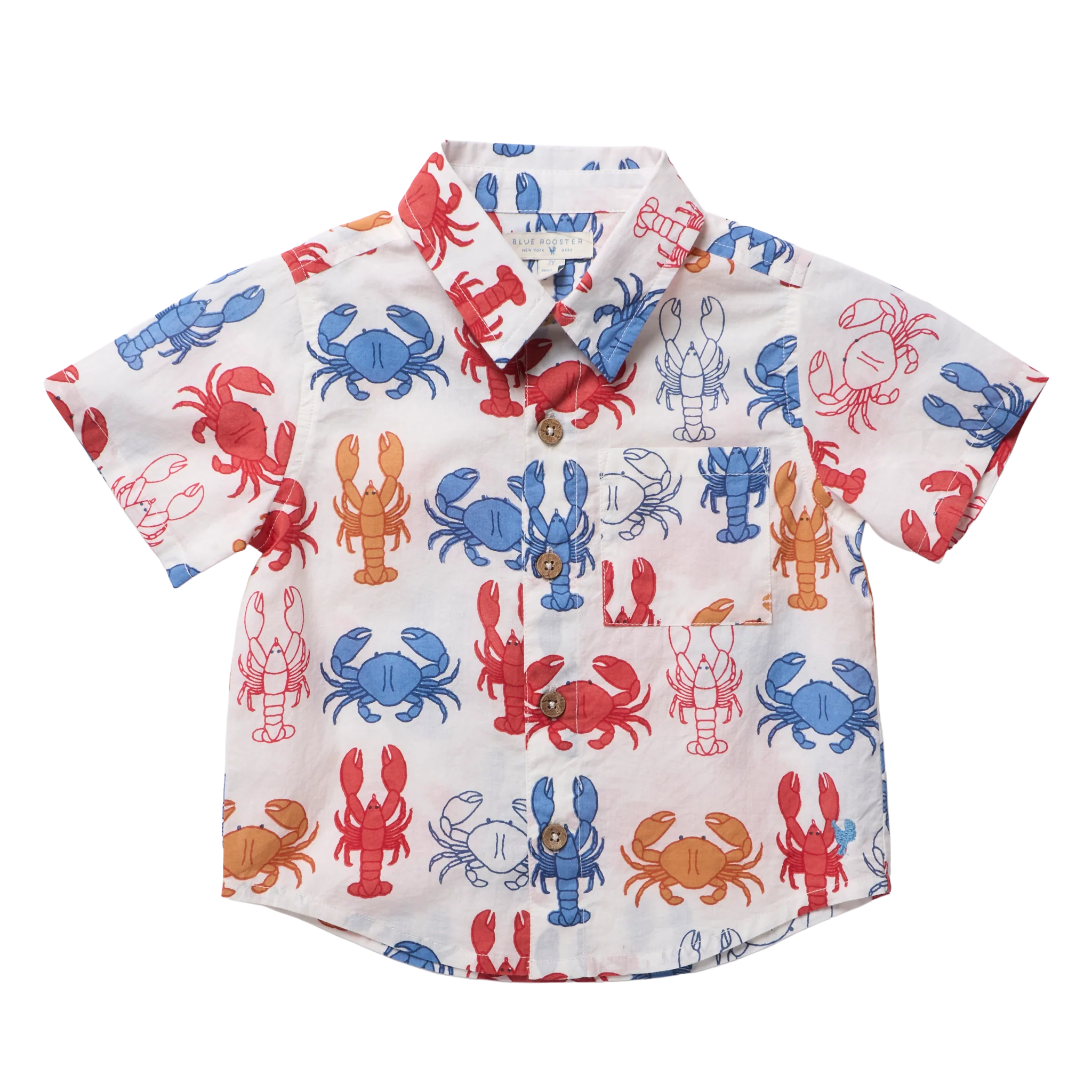 Pink Chicken Boys Jack Shirt - Lobsters and Crabs