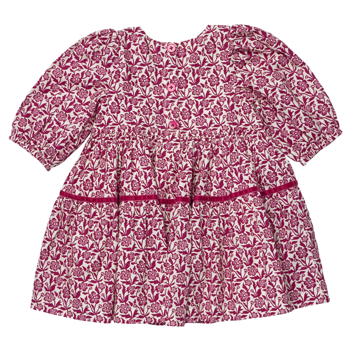 Pink Chicken Girls Maribelle Dress - Burgundy Climbing Floral